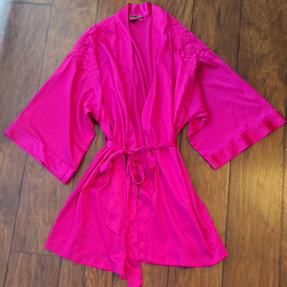 Victorias Secret Pink Satin Robe